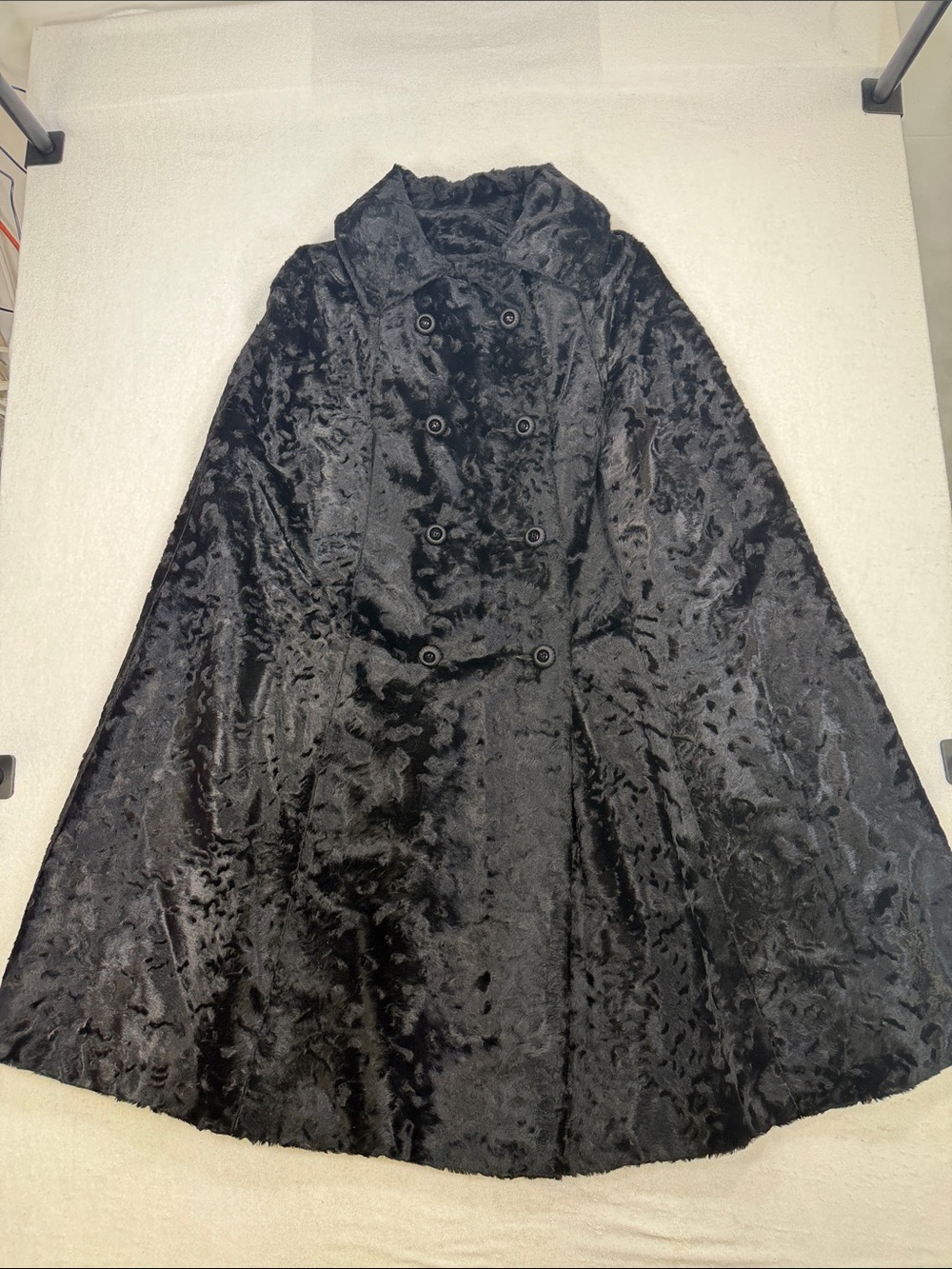 Vintage 50’s Double-Breasted Faux Broadtail Lamb Fur Opera Cape